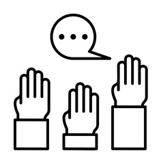 Poster - Question, communication icon illustration on transparent background
