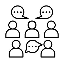 Poster - People, discussion, communication icon illustration on transparent background