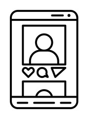 Poster - Phone, like, communication icon illustration on transparent background