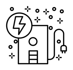 Poster - Computer UPS lightning icon illustration on transparent background
