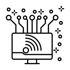 Wall Mural - Computer wireless icon illustration on transparent background