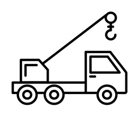 Poster - crane truck icon illustration on transparent background