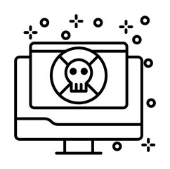 Canvas Print - Computer virus web site icon illustration on transparent background