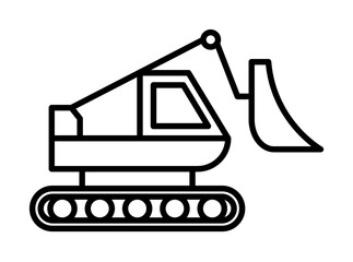 Poster - caterpillar excavator icon illustration on transparent background