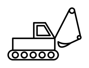 Canvas Print - caterpillar excavator icon illustration on transparent background