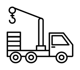 Poster - crane truck icon illustration on transparent background