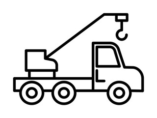 Sticker - crane vehicle icon illustration on transparent background