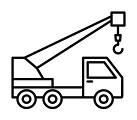 Poster - crane vehicle icon illustration on transparent background