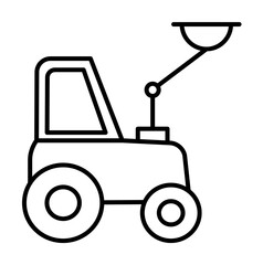 Poster - crane tractor icon illustration on transparent background