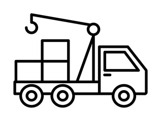 Poster - hydraulic crane icon illustration on transparent background