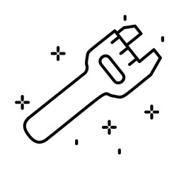 Sticker - Construction, adjustable spanner icon illustration on transparent background