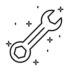 Poster - Construction, wrench icon illustration on transparent background