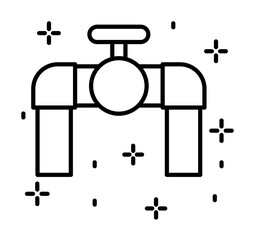 Poster - Construction, pipe icon illustration on transparent background