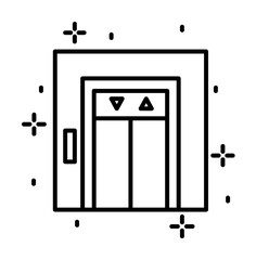 Sticker - Construction, elevator icon illustration on transparent background