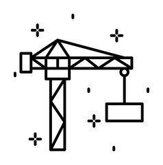 Poster - Construction, crane icon illustration on transparent background