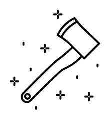 Poster - Construction, ax icon illustration on transparent background