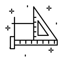 Poster - Construction, ruler icon illustration on transparent background