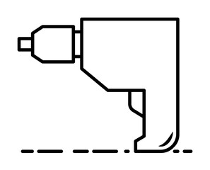 Poster - drill outline icon illustration on transparent background