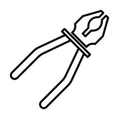 Poster - pliers outline icon illustration on transparent background