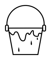 Poster - paint bucket outline icon illustration on transparent background