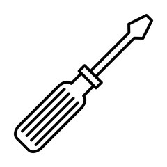 Poster - screwdriver outline icon illustration on transparent background