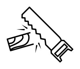 Poster - saw and bar outline icon illustration on transparent background
