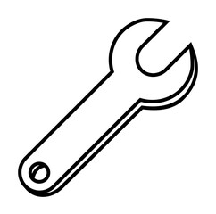 Poster - wrench outline icon illustration on transparent background