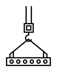 Poster - crane with load outline icon illustration on transparent background