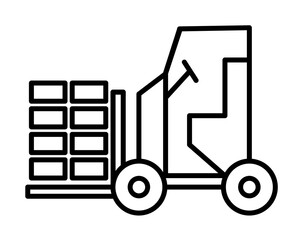 Poster - forklift outline icon illustration on transparent background