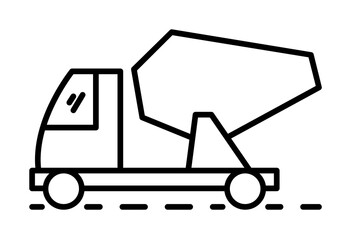 Poster - concrete mixer outline icon illustration on transparent background