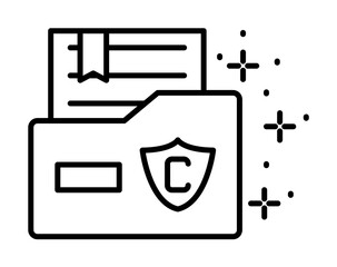 Poster - Folder shield copywriting icon illustration on transparent background