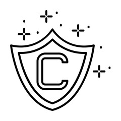 Poster - Shield copywriting icon illustration on transparent background