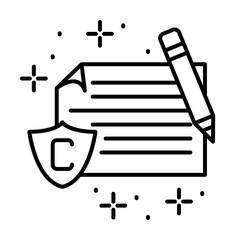 Poster - Documents shield pencil icon illustration on transparent background