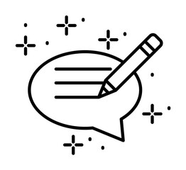 Poster - Chat pencil icon illustration on transparent background