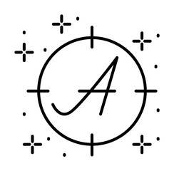 Poster - Letter aim icon illustration on transparent background