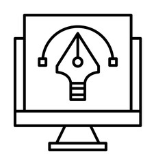 Poster - creativity, technology, computer, graphic design icon illustration on transparent background