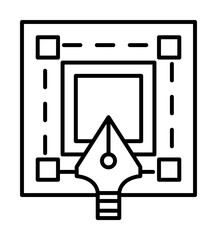 Poster - creativity, technology, interface, vector icon illustration on transparent background