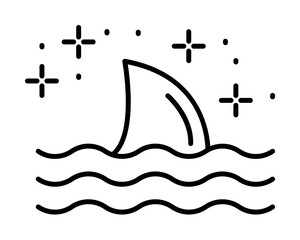 Poster - Diving shark icon illustration on transparent background