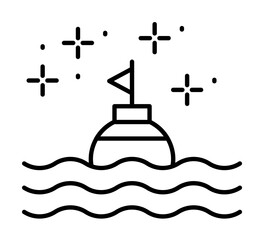 Poster - Diving buoy icon illustration on transparent background