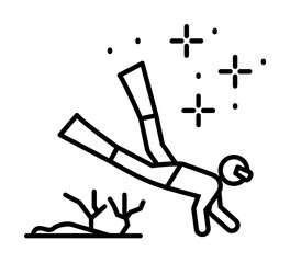 Poster - Diving diver icon illustration on transparent background