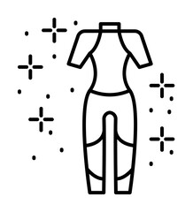 Poster - Diving wetsuit icon illustration on transparent background