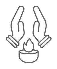 Poster - Diwali, hands, religion, fire icon illustration on transparent background