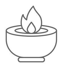 Poster - Diwali, candle, flame icon illustration on transparent background