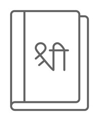 Poster - Diwali, book, India, icon illustration on transparent background