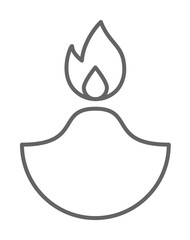 Poster - Diwali, oil lamp, fire icon illustration on transparent background
