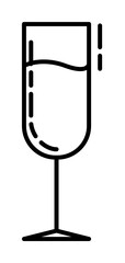 Poster - glass of champagne dusk icon illustration on transparent background