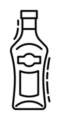 Poster - bottle of cognac dusk icon illustration on transparent background