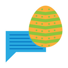 Canvas Print - Easter, chat icon illustration on transparent background