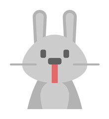 Poster - Easter, rabbit icon illustration on transparent background
