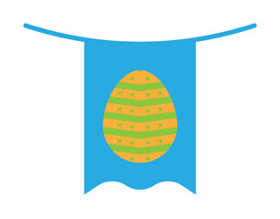 Poster - Easter, flag, egg icon illustration on transparent background